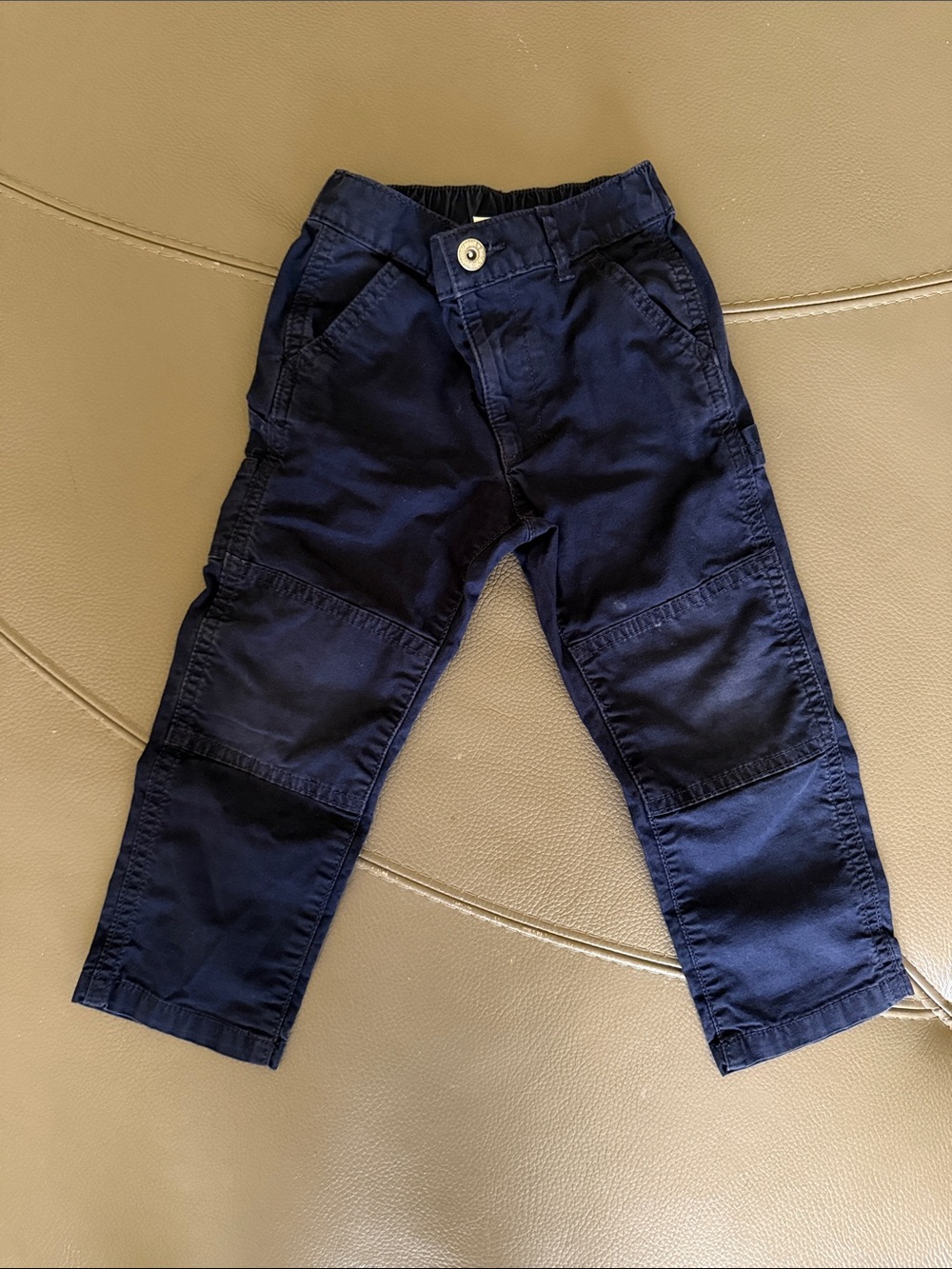 3T Gap toddler boys navy blue Cargo Pants - elastic waist button enclosure knee